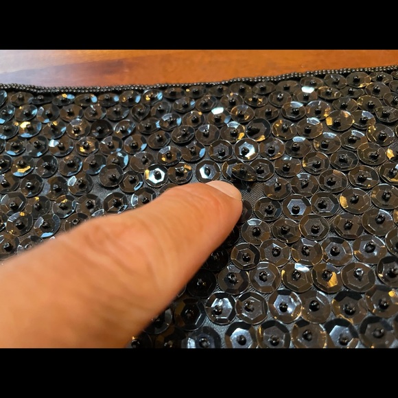 Mister ernest evening black sequin Rectangular clutch - Picture 3 of 10